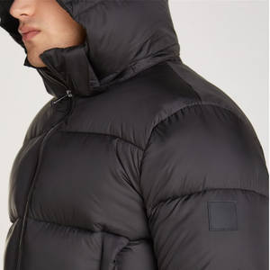 Veste d'hiver à capuche en duvet pour hommes, manteau épais et chaud avec fermeture éclair sur le devant, col haut, manches rembourrées, vestes pour hommes à bulles - Product Image 3