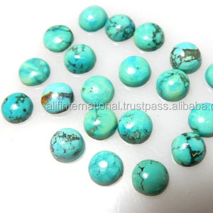 Cabujón turquesa tibetano natural calibrado 6MM piedra preciosa suelta redonda - Product Image 5