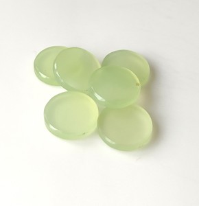 Prehnita Natural, Calcedonia, 5mm-20mm, Redonda, Plana por Ambos Lados, Gema Suelta, Forma de Moneda Pulida, Calibrada, con Cambio de Color - Product Image 2