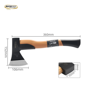 Hache de camping robuste 600g avec manche en hêtre, hache en acier au carbone forgé pour fendre du bois, survie en extérieur, jardinage - Product Image 5