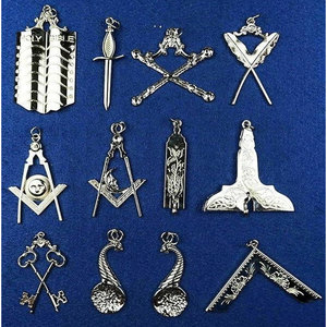 Collier maçonnique haut de gamme avec ensemble de bijoux pour les cérémonies maçonniques, collier et ensemble de bijoux maçonniques personnalisés - Product Image 1