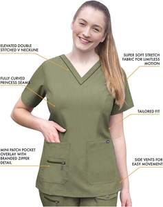 Ensembles de blouses médicales jetables en jean avec logo personnalisé, taille XL, uniforme d'hôpital, pantalon jogger en spandex, respirant, confortable, unisexe, pour le personnel médical - Product Image 3
