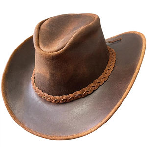 Chapeaux de cowboy en cuir de qualité supérieure, taille ajustable unisexe, personnalisés, décontractés, pour l'extérieur, quatre saisons, ODM - Product Image 5