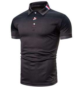 Calidad 220 gramos poliéster/algodón liso teñido hombres Polo ligero transpirable de talla grande sólido Logo patrón Ringer camiseta - Product Image 6