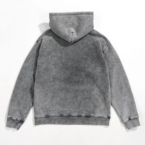 Custom Blank Regular Gsm Grey <b>Black</b> Vintage Distressed Wholesale <b>Men</b> Acid Wash <b>Hoodie</b> - Product Image 4