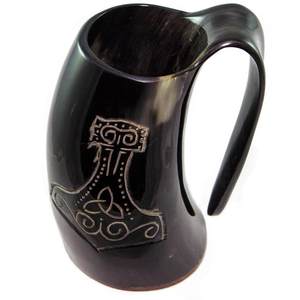 High Quality Natural <b>Buffalo</b> <b>Horn</b> Viking Mugs Polished Nautical Style for Vintage Drinkware Collections Wholesale Prices India - Product Image 3