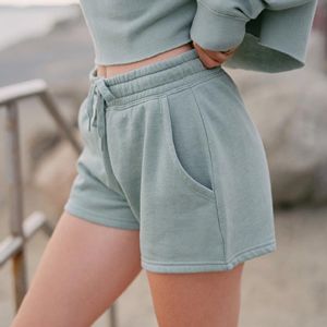 Tenues de station de plage d'été décontractées pour femmes taille haute élastique respirant surdimensionné chaud sable brut Shorts de salon lavés Shorts chauds - Product Image 1