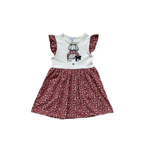 Piccolo abito da ragazza floreale estivo in cotone pettinato - Product Image 1