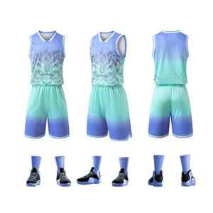 Maillot de basket-ball personnalisé pour hommes fabricant d'usine 100% ensemble d'uniforme de basket-ball respirant en maille de polyester - Product Image 3