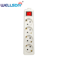 Vente chaude PP ignifuge Euro Type prise multiprise avec interrupteur