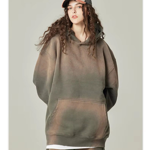 Sudadera con capucha lavada con ácido de gran tamaño Vintage de algodón 100% Sostenible para mujer, ropa de calle transpirable, colección de invierno de bajo precio - Product Image 2