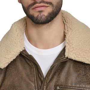 Chaqueta de Cuero de Oveja Genuino de Alta Calidad y Estilo para Hombre, Estilo Urbano con Cuello Alto para Invierno - Product Image 6