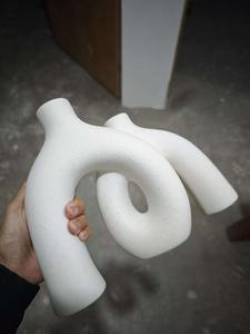 Ensemble de vases décoratifs Hug Donut, style nordique moderne bohème, décorations en céramique mate pour la maison, salon, étagère, bibliothèque - Product Image 5