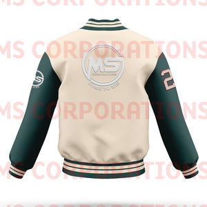 Chaquetas universitarias hechas a medida, chaquetas Letterman, chaqueta universitaria de béisbol, precio de fabricación de Pakistán con cuero genuino - Product Image 6