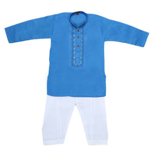 Traje Kurta Shalwar Bordado para Niños - Azul Cielo - Product Image 3