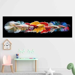 Impresión en lienzo de pez Betta vibrante: arte abstracto para pared de vidrio, lienzo envuelto - Product Image 1