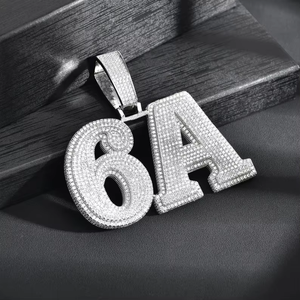 925 <b>Silver</b> Moissanite Star Letter HipHop Iced Custom <b>Initial</b> Unisex <b>Necklace</b> Luxury Bling Fashion Fine Jewelry Pendants Charms - Product Image 3