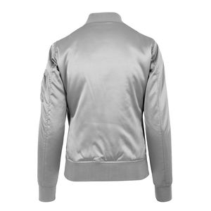 Windproof Quick Dry Breathable Canvas Fabric Regular Length Plain Dyed Knitted Satin <b>Women's</b> Varsity Jacket - Product Image 6