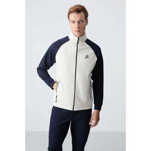 Ensemble de survêtement homme Tommylife coupe décontractée col montant jambe classique 85113 Gris - Bleu marine - GRIS MELANGE/NOIR - Product Image 6