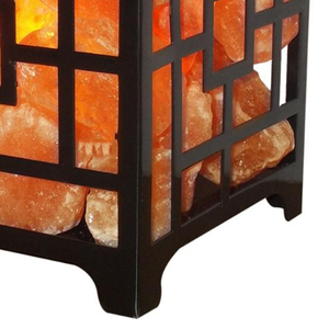 Lampe 100% en morceaux de sel naturel de l'Himalaya avec panier en fer unique Forme personnalisée Artisanat exceptionnel - Product Image 5