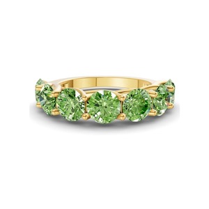 Petit diamant rond vert océan cultivé en laboratoire, 0,50 ct TW, or massif 14 carats, couleur vert océan, clarté VS, rangée de 5 diamants Coastal Row - Product Image 1