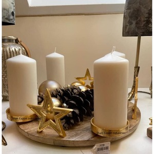 Portavelas de árbol de Navidad plateado de aluminio de alta calidad con Base de madera para decoración del hogar y Navidad - Product Image 5