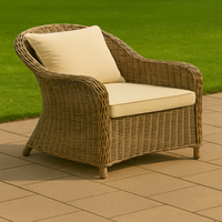 Ensemble de canapé d'angle extérieur moderne en aluminium/rotin imperméable avec table et tabourets pour ferme, villa, parc, jardin, hôtel, bord de piscine