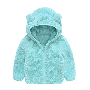 Nouveau gros enfants couleur unie blanc sport entièrement chaud à capuche enfants garçons et filles coton polaire à capuche - Product Image 2