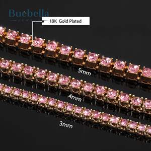 Hot Selling 925 <b>Silver</b> 14k Gold Plated 4mm Moissanite Diamond Iced Tennis Chain <b>for</b> <b>Men</b> & Women - Product Image 3