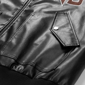 Veste en peau de mouton XXL 8XL pour homme Manteau oversize de baseball noir en toile Bomber moto Style décontracté pour le camping d'automne - Product Image 4