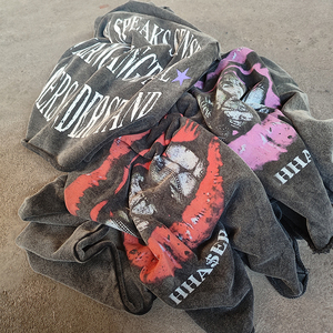 เสื้อมีฮู้ดของผู้ชายพิมพ์ลายล้างกรดเสื้อฮู้ดผ้าฝ้าย100% เทอร์รี่ผ้าฝรั่งเศสโอเวอร์ไซส์ OEM - Product Image 3