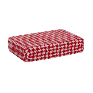 세련된 Houndstooth 패브릭 여행 보석 상자 거울과 미니 휴대용 반지 귀걸이 주최자 - Product Image 5