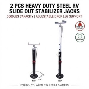 Juego de 2 piezas de soportes estabilizadores de acero de alta resistencia para RV, 5000 libras - Soportes ajustables para patas de remolque de 5ta rueda - Product Image 1