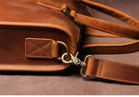 Maletín Clásico de Cuero Genuino para Portátil, Bolsa de Mensajero Cruzada al Hombro, Duradera, para Oficina, Negocios, Viajes, Protectora y Portátil
