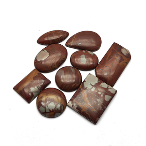 Alto 9 piezas Natural Noreena Jasper 10-20mm Oval pera Cojín Cabujón Marrón Blanco 52.28gms Lote Suelto Tamaño libre Mezcla Forma Iroc - Product Image 3
