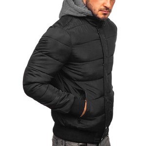 Sweat à capuche zippé en polyester solide de haute qualité pour homme, hiver, uni, avec impression de logo personnalisé, broderie, anti-plis, séchage rapide - Product Image 4