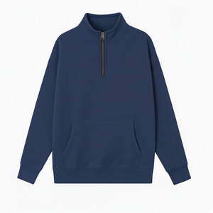 Sweat-shirt à capuche unisexe à col montant Vente en gros Sweat-shirt à fermeture éclair quart logo personnalisé Couleur Taille Options pour l'automne - Product Image 1