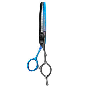 Soins de beauté ciseaux amincissants de barbier 6.5 pouces lames tranchantes 30 dents ciseaux amincissants avec vis réglable noire - Product Image 6