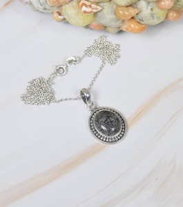 Pendentif de mode noir fait main en argent Sterling 925 pendentif en pierres précieuses bijoux forme ronde pendentif de créateur cadeau pour elle - Product Image 3