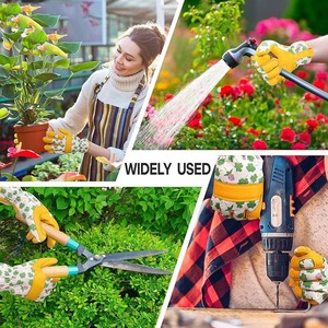 Gants de jardinage en cuir Gants imprimés unisexes pour creuser plantation désherbage agriculture ongles protection des doigts Gants d'aménagement paysager - Product Image 4