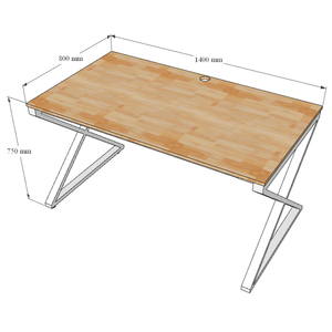 HBXC006 โต๊ะทำงานไม้ยางพารา ดีไซน์มินิมอล 80x140 ซม. ระบบ XConcept - Product Image 3