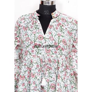 Robe Maxi moulante d'été pour femmes avec imprimé floral tissé longue robe florale durable pour les femmes avec décoration de bouton de gland - Product Image 4