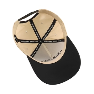 Customized 2-Tone Performance Golf Cap 5-Panel Breathable <b>Hat</b> Snapback Closure 3D Embroidery Logo And Woven Tag Fast Delivery - Product Image 5