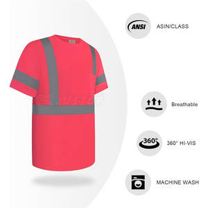 เสื้อทีเชิ้ต Hi VIS เสื้อยืดสะท้อนแสงสำหรับงานก่อสร้างชุดทำงานเสื้อสะท้อนแสง - Product Image 2