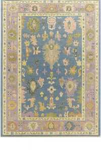 Tapis noué à la main, tapis persan turc noué, tapis Oushak, tapis coloré, tapis de salon, tapis brodé - Product Image 2