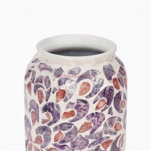 Vase en nacre naturelle, décoration florale pour l'intérieur, décoration de table, provenance du Vietnam - Product Image 3