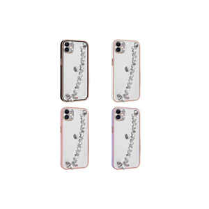 Luxury Pink Silicone Case for iPhone 11 14 Plus-Anti-Fingerprint Stone Embellished with Hand Grip Camera Protected - Product Image 2