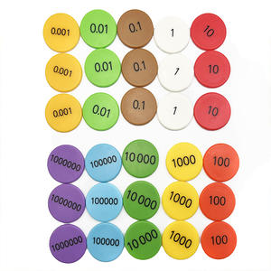 Contadores de valor de lugar de disco matemático redondo de plástico manipulativo de 1 pulgada, 300 Uds. - Product Image 1