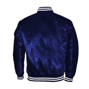 Chaqueta universitaria de satén personalizada a la moda, bombardero de béisbol OEM, ropa de abrigo Unisex para hombres y mujeres, estilo de moda callejera de alta calidad - Product Image 4