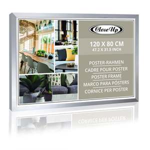 Silver 80 X 120 cm Glass Frame <b>Poster</b> for Displaying Artwork and Photographs - Product Image 1